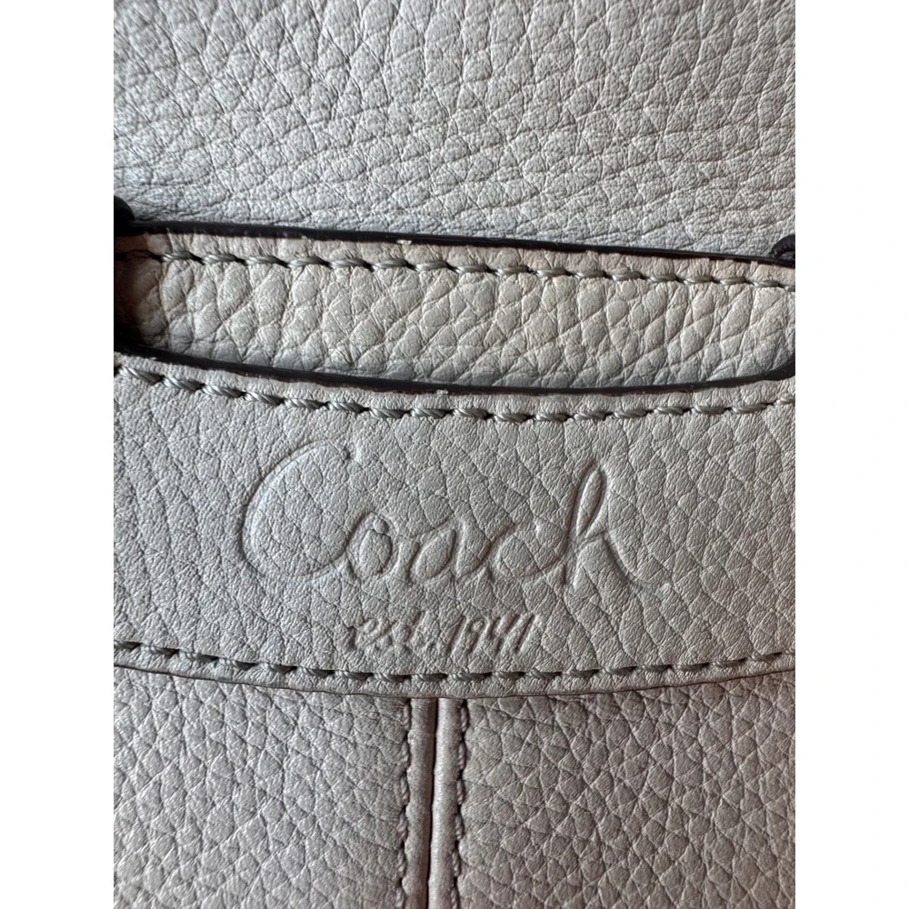 Coach Penelope Shopper Tote Cream Pebbled Leather Shoulder Bag Y2K vintage